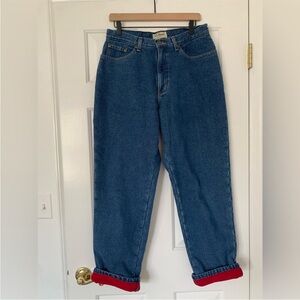 VTG LL Bean Womens Fleece Lined Relaxed Fit Jeans Sz 12